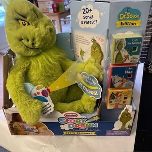 Little Tikes Story Dream Machine The Grinch Plush & 3 Books Dr Seuss Edition